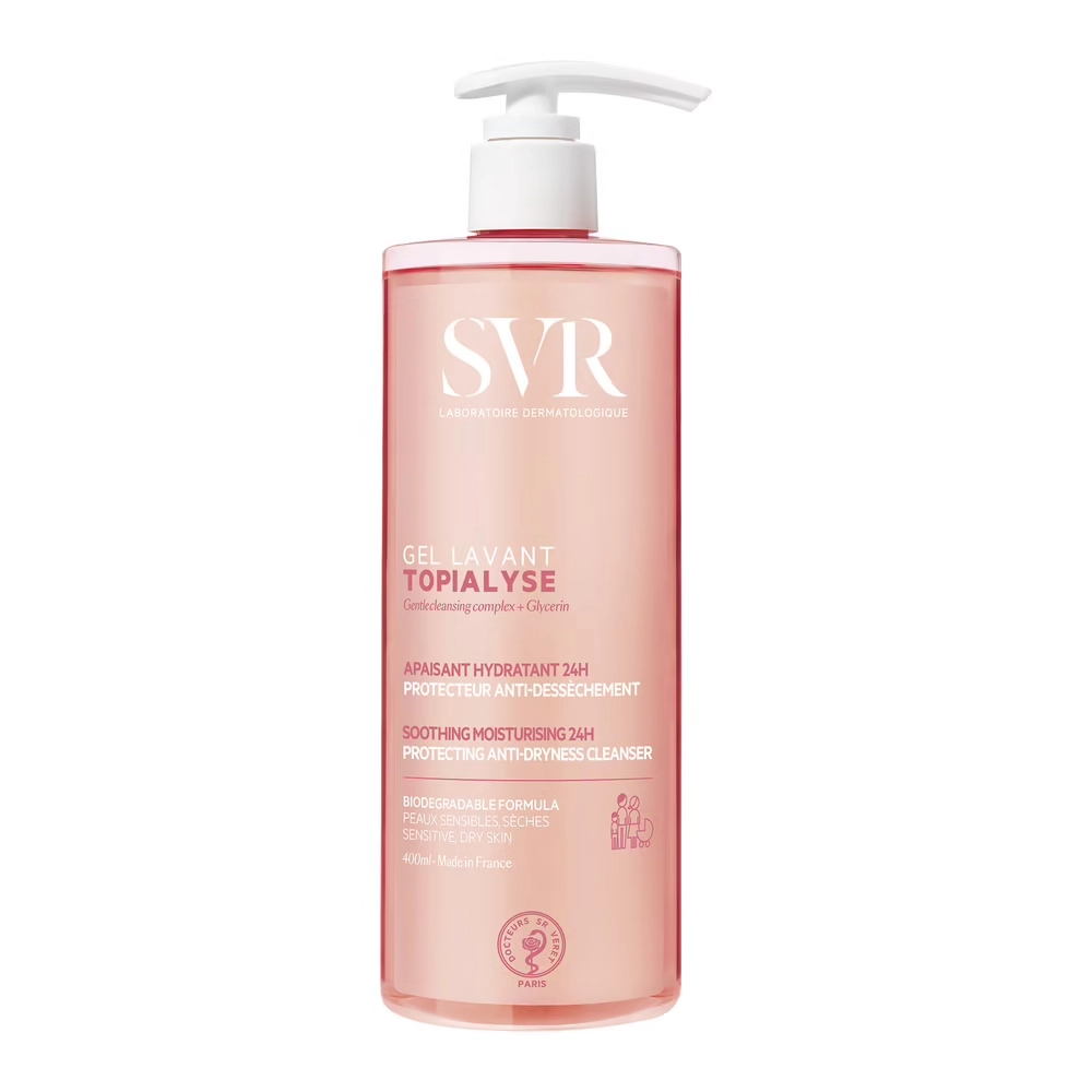 317599-laboratoires-svr-topialyse-gel-lavant-400ml-gel-douche-400ml-flacon-pompe-1000x1000-1 SVR Topialyse Gel Lavant 1L – Image 1