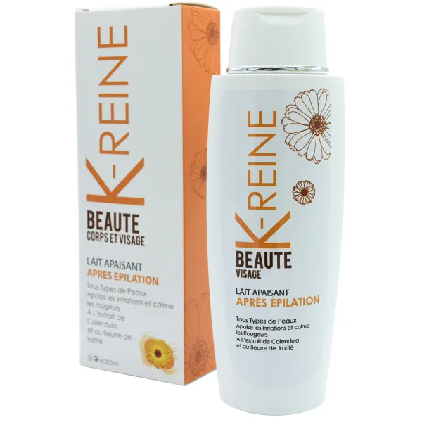 lait-apres-epilation-tous-types-de-peaux-visage-et-corps-200ml-k-reine K-REINE Lait Apres Epilation Tous Types de Peaux Visage et Corps 200ml – Image 1