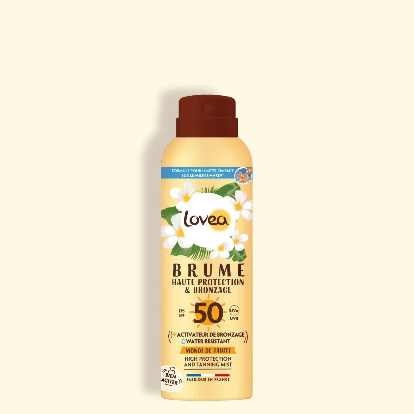 lovea-brume-haute-protection-bronzage-monoi-de-tahiti-spf50-150ml Lovea Brume Haute Protection et Bronzage Monoï de Tahiti SPF50 150ml – Image 1