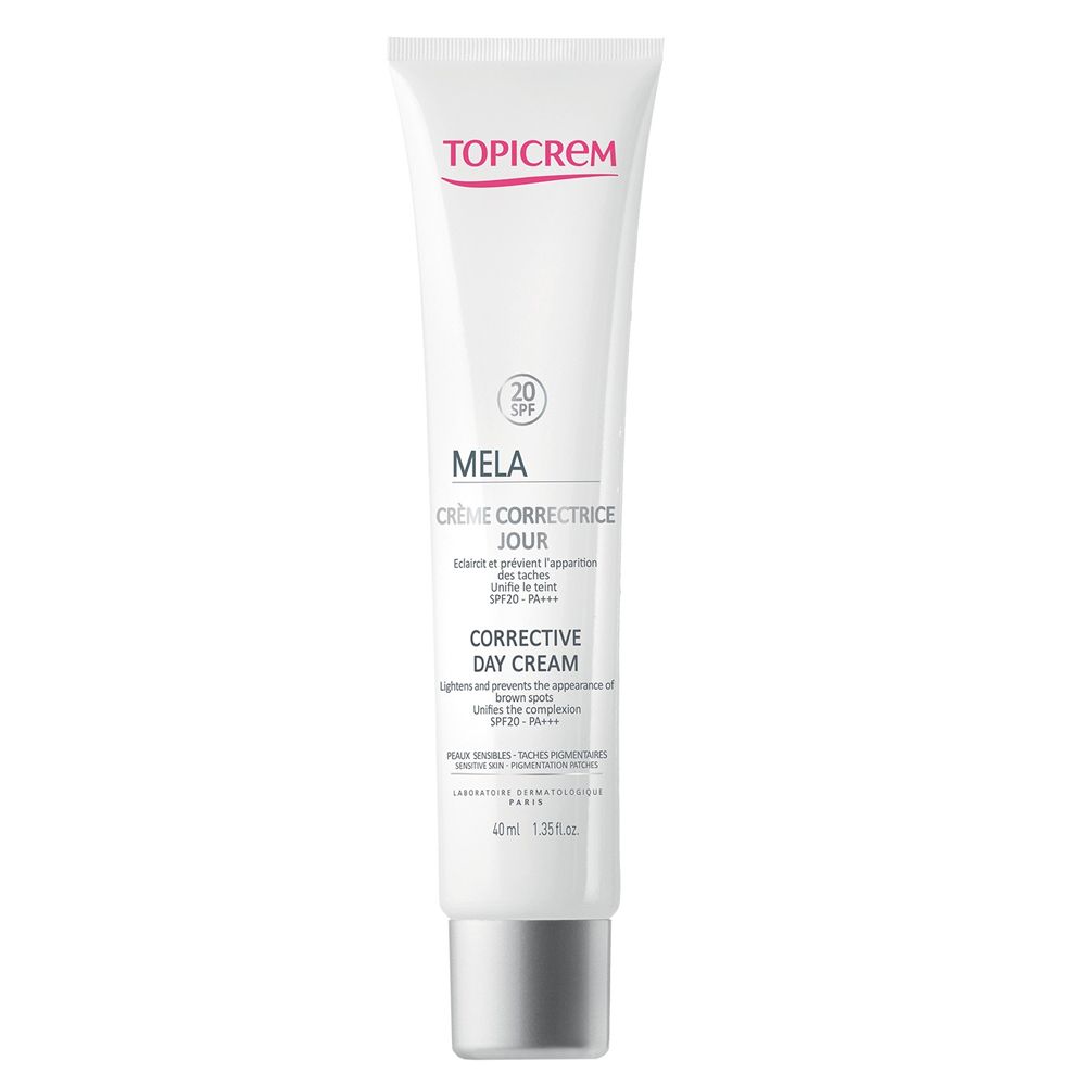 mela-creme-correctrice-jour-spf20-peaux-sensibles-40ml-mela-taches-pigmentaires-topicrem TOPICREM Mela Creme Correctrice Jour SPF20 40ml – Image 1