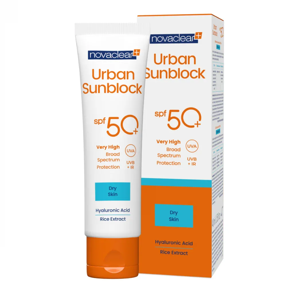 novaclear-urban-sunblock-very-high-protection-spf-50-dry-skin-1022x1024-1 NOVACLEAR Urban Sunblock Dry Skin Spf50+ 40ml – Image 1