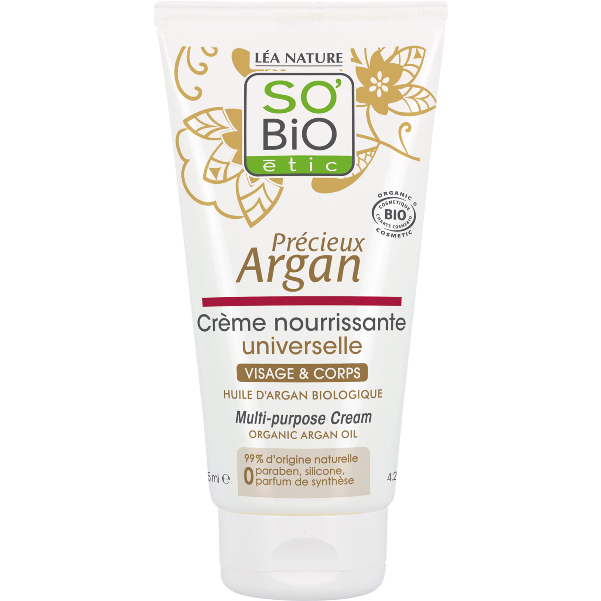 sobio-creme-universelle-argan SO BIO Crème Nourrissante Universelle Visage et Corps Précieux Argan 125 ml – Image 1
