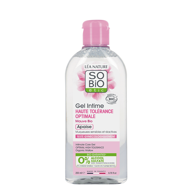 gel-intime-haute-tolerance-lea-nature-so-bio-etic SO BIO Douche Gel Intime Haute Tolérance Optimale Mauve Bio 200 ml – Image 1