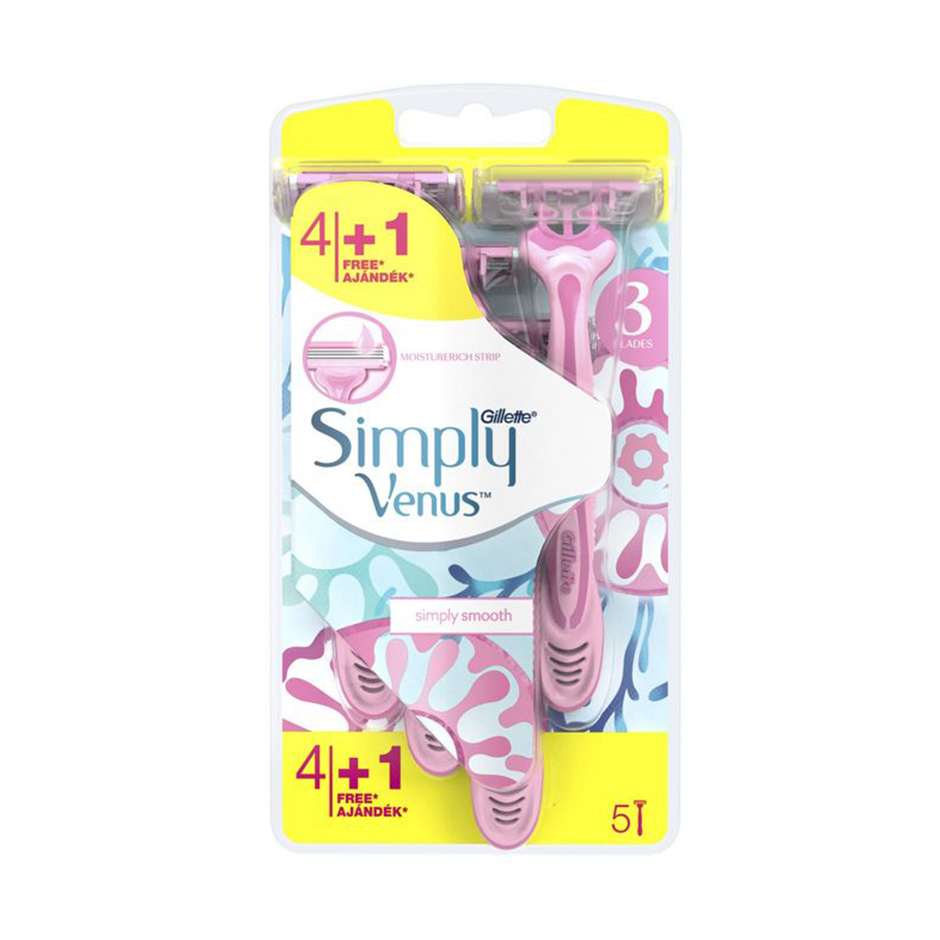 gillette-simply-venus-3-rasoirs-jetables-femme-41 Gillette Simply Venus 3 Rasoirs Jetables Femme 4+1 – Image 1