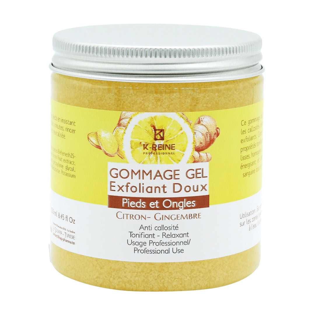k-reine-gommage-gel-pied-citron-gingembre-250ml K-Reine Gommage Gel Pied Citron Gingembre 250ml – Image 1