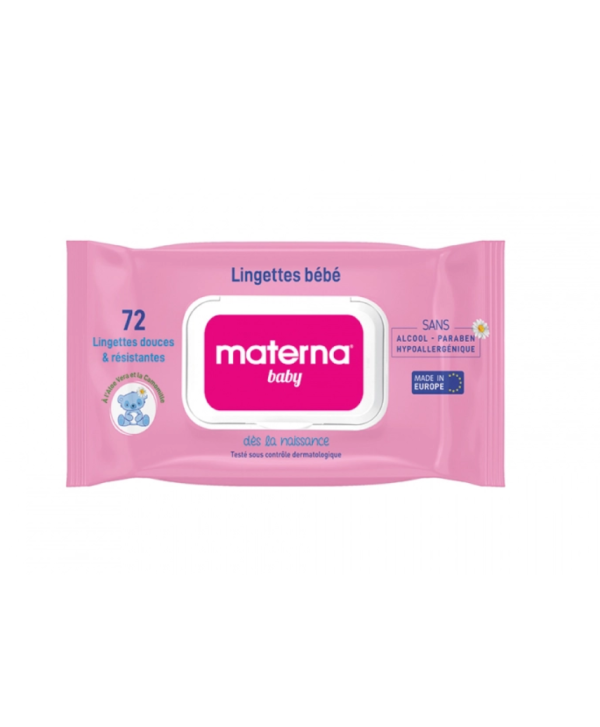 materna-lingettes-bebe-72-pieces-.png MATERNA LINGETTE BABY ROSE B/72 – Image 1
