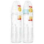 Nuk biberon en verre new classic 240ml 0/6 mois
