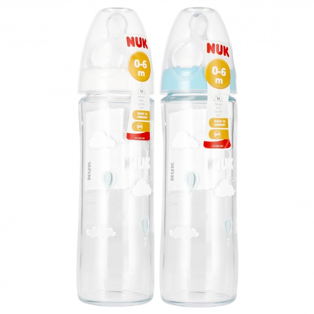 nuk-biberon-en-verre-new-classic-0-6m-240ml.jpg Nuk biberon en verre new classic 240ml 0/6 mois – Image 1